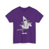 Pool Party Shark Unicorn T-Shirt - Purple