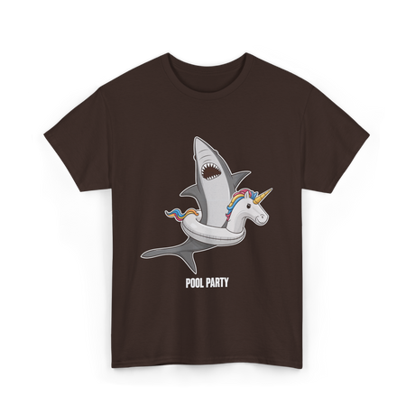 Pool Party Shark Unicorn T-Shirt - Dark Chocolate