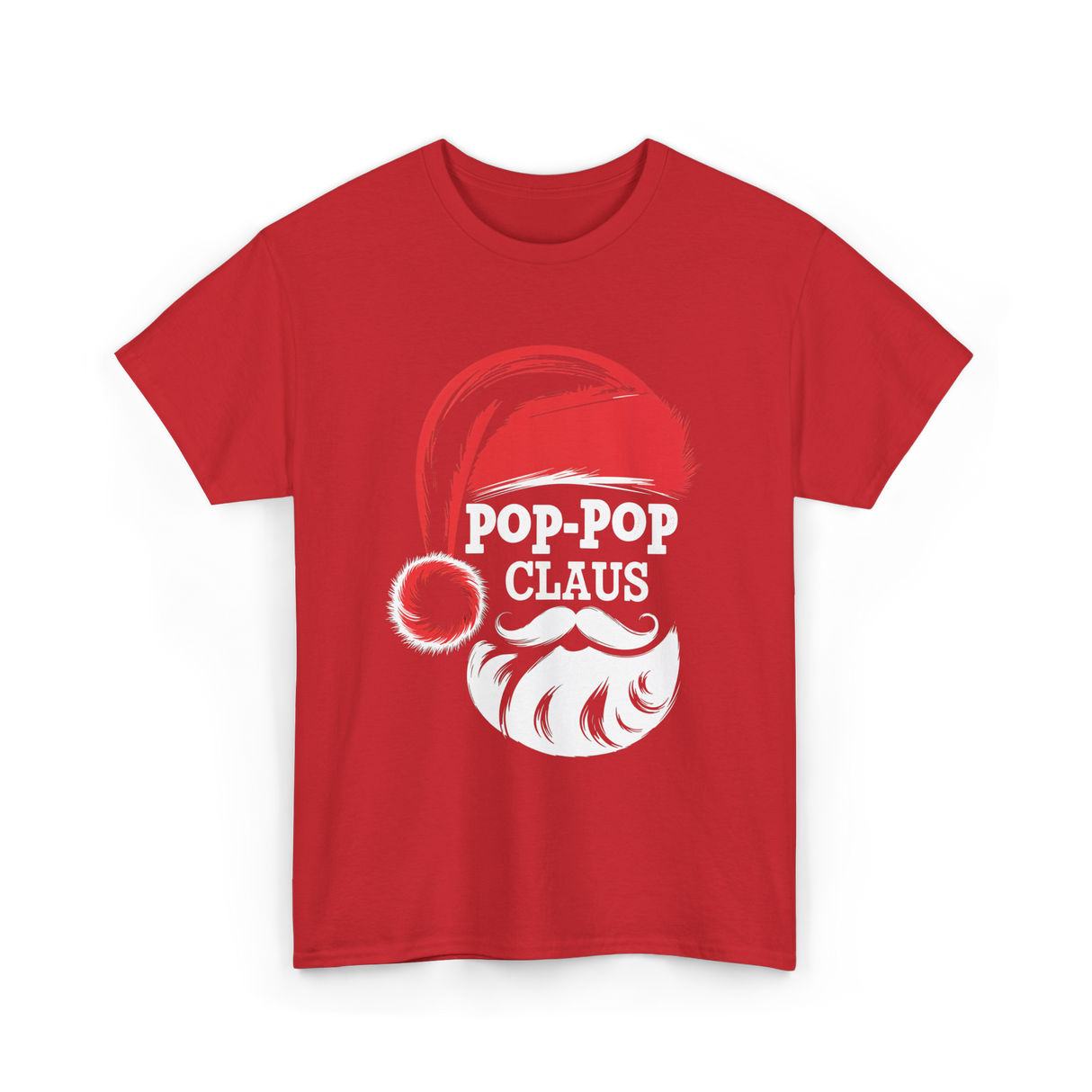 Pop-Pop Claus Christmas Grandpa T-Shirt - Red