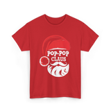 Pop-Pop Claus Christmas Grandpa T-Shirt - Red