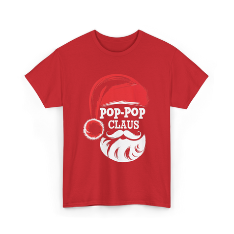 Pop-Pop Claus Christmas Grandpa T-Shirt - Red