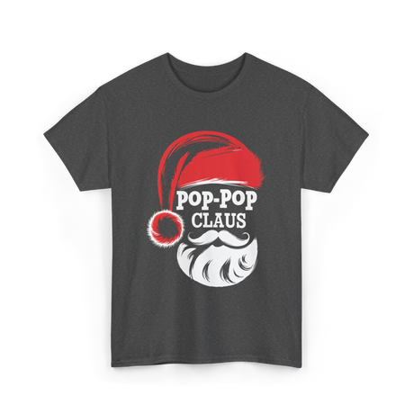 Pop-Pop Claus Christmas Grandpa T-Shirt - Dark Heather