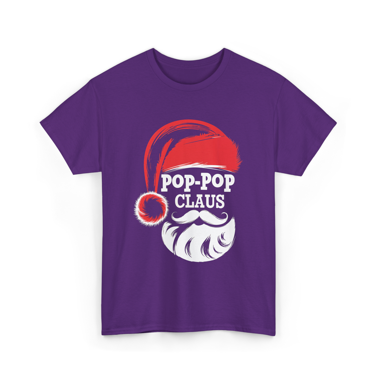 Pop-Pop Claus Christmas Grandpa T-Shirt - Purple