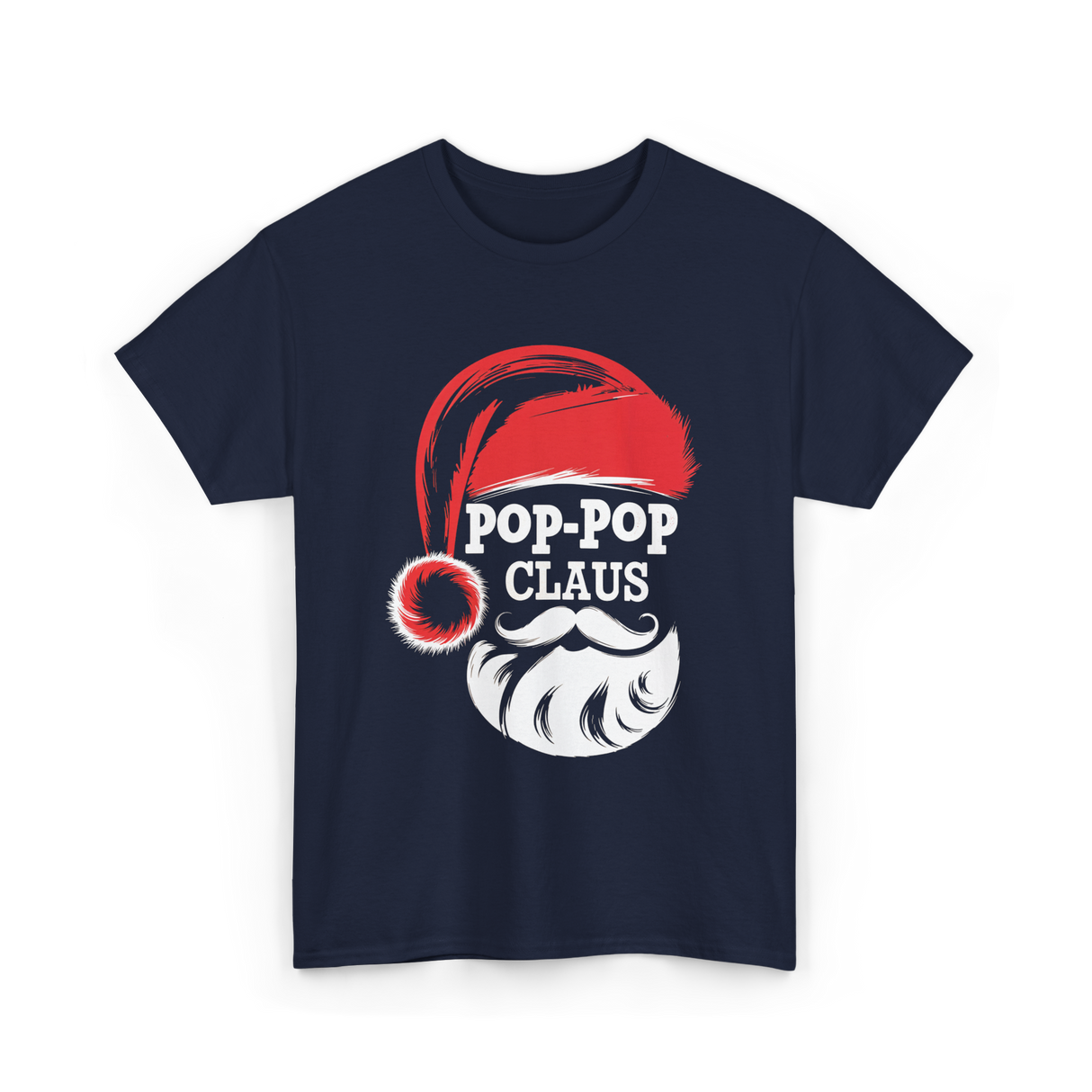 Pop-Pop Claus Christmas Grandpa T-Shirt - Navy