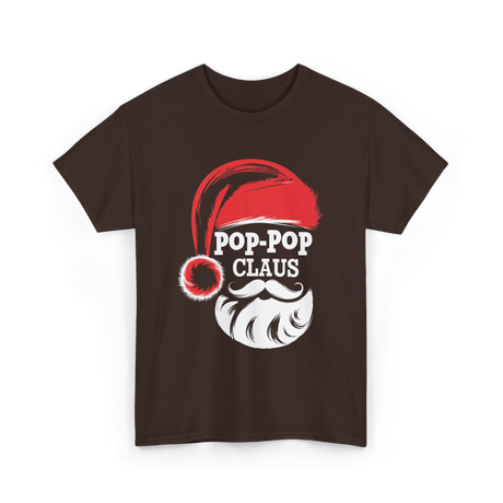 Pop-Pop Claus Christmas Grandpa T-Shirt - Dark Chocolate