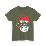 Pop-Pop Claus Christmas Grandpa T-Shirt - Military Green