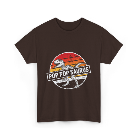 Pop Pop Saurus Dinosaur T-Shirt - Dark Chocolate