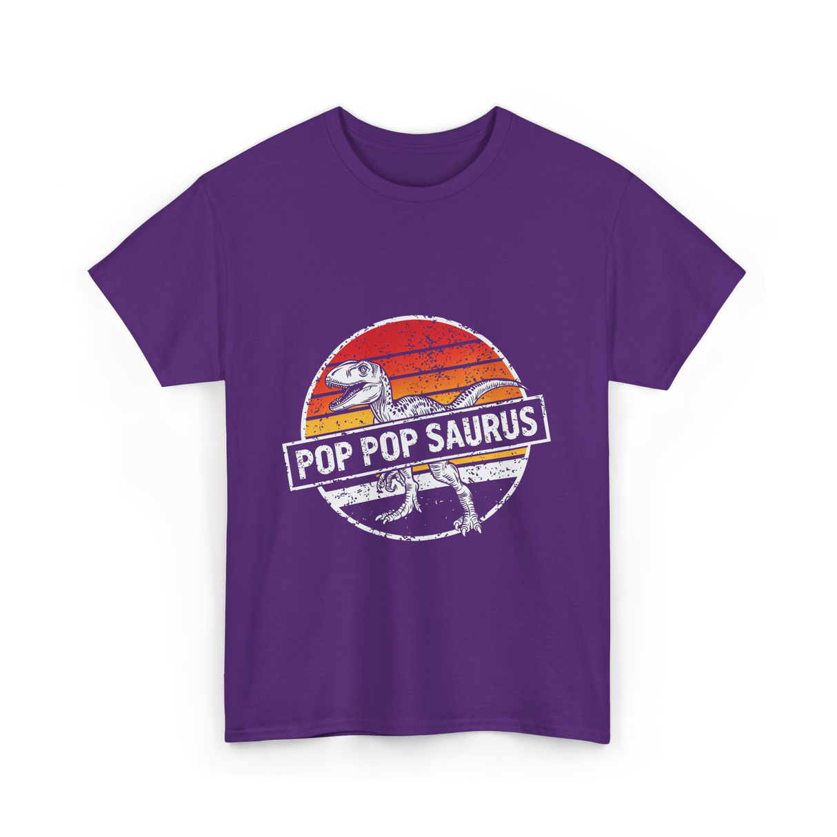 Pop Pop Saurus Dinosaur T-Shirt - Purple