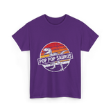 Pop Pop Saurus Dinosaur T-Shirt - Purple