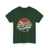 Pop Pop Saurus Dinosaur T-Shirt - Forest Green