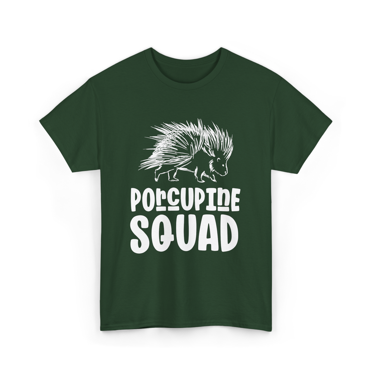 Porcupine Squad Porcupine Animal T-Shirt - Forest Green