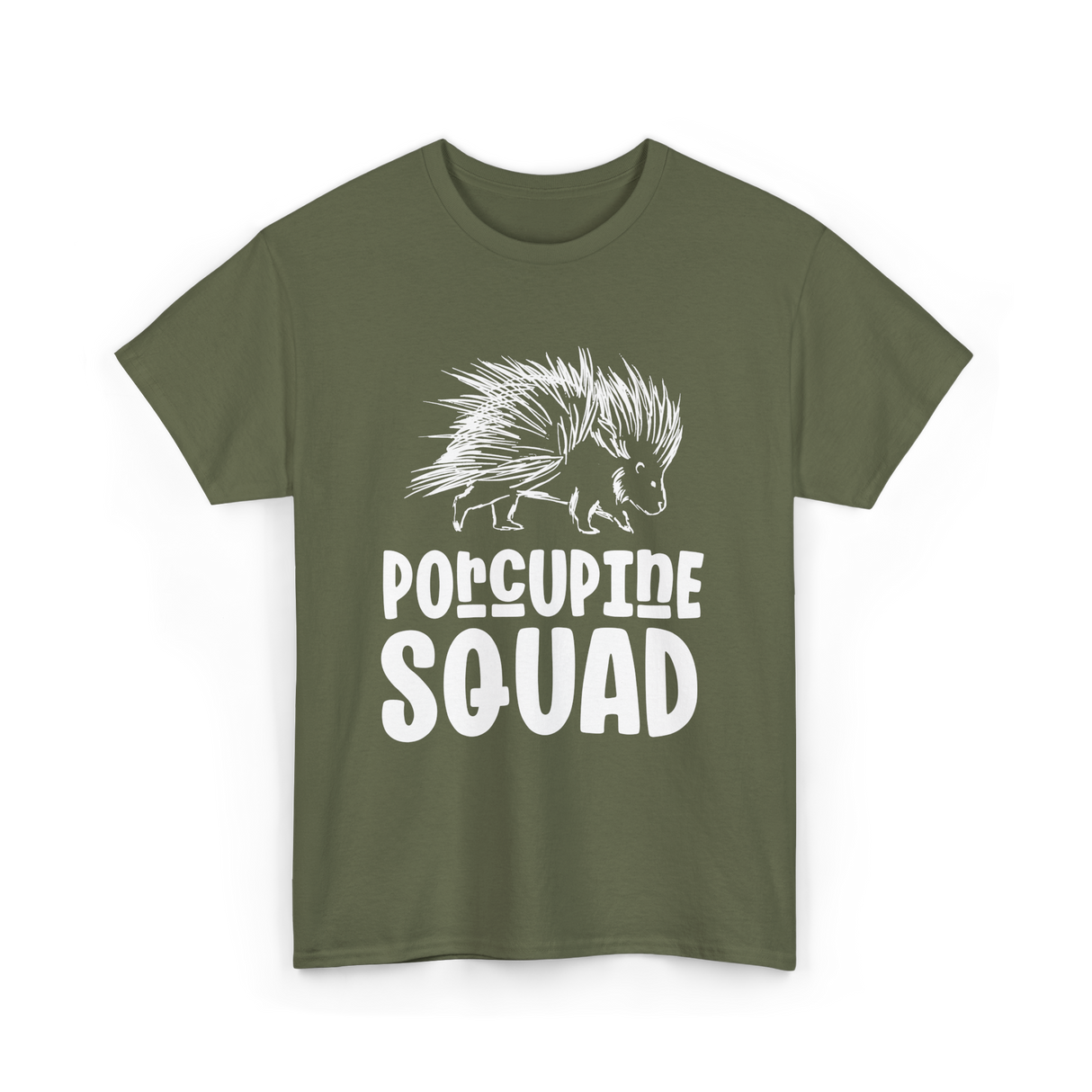 Porcupine Squad Porcupine Animal T-Shirt - Military Green