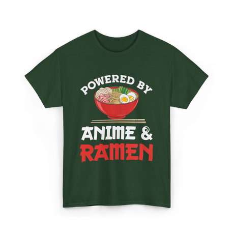 Powered by Anime Ramen T-Shirt - Forest Green