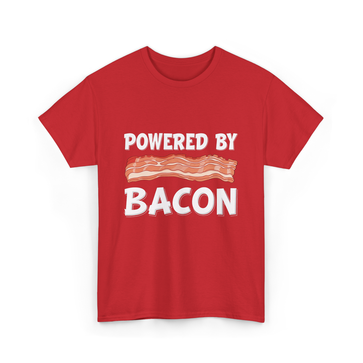 Powered By Bacon Bacon Lover T-Shirt - Red