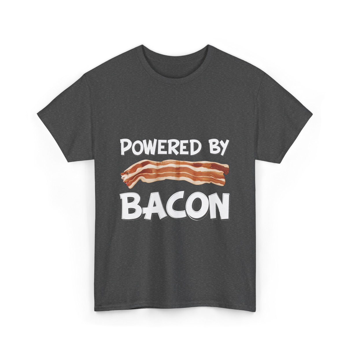 Powered By Bacon Bacon Lovers T-Shirt - Dark Heather