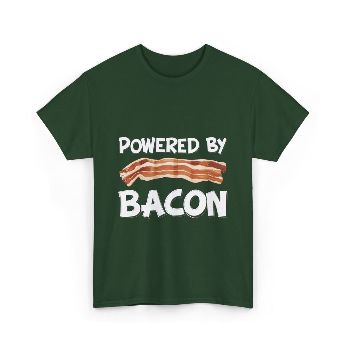 Powered By Bacon Bacon Lovers T-Shirt - Forest Green