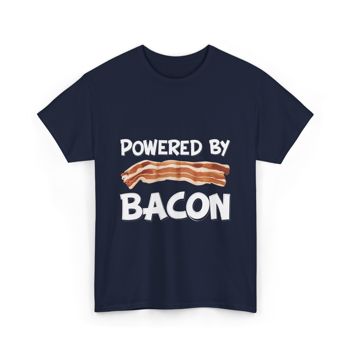 Powered By Bacon Bacon Lovers T-Shirt - Navy