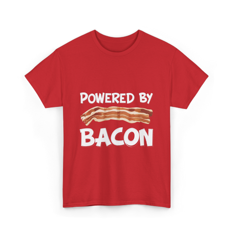 Powered By Bacon Bacon Lovers T-Shirt - Red