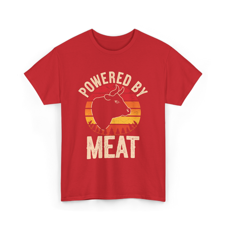 Powered By Meat Carnivore T-Shirt - Red