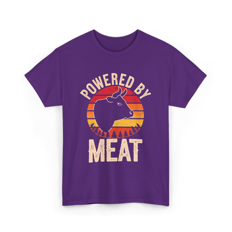 Powered By Meat Carnivore T-Shirt - Purple