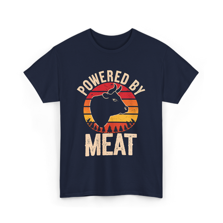 Powered By Meat Carnivore T-Shirt - Navy