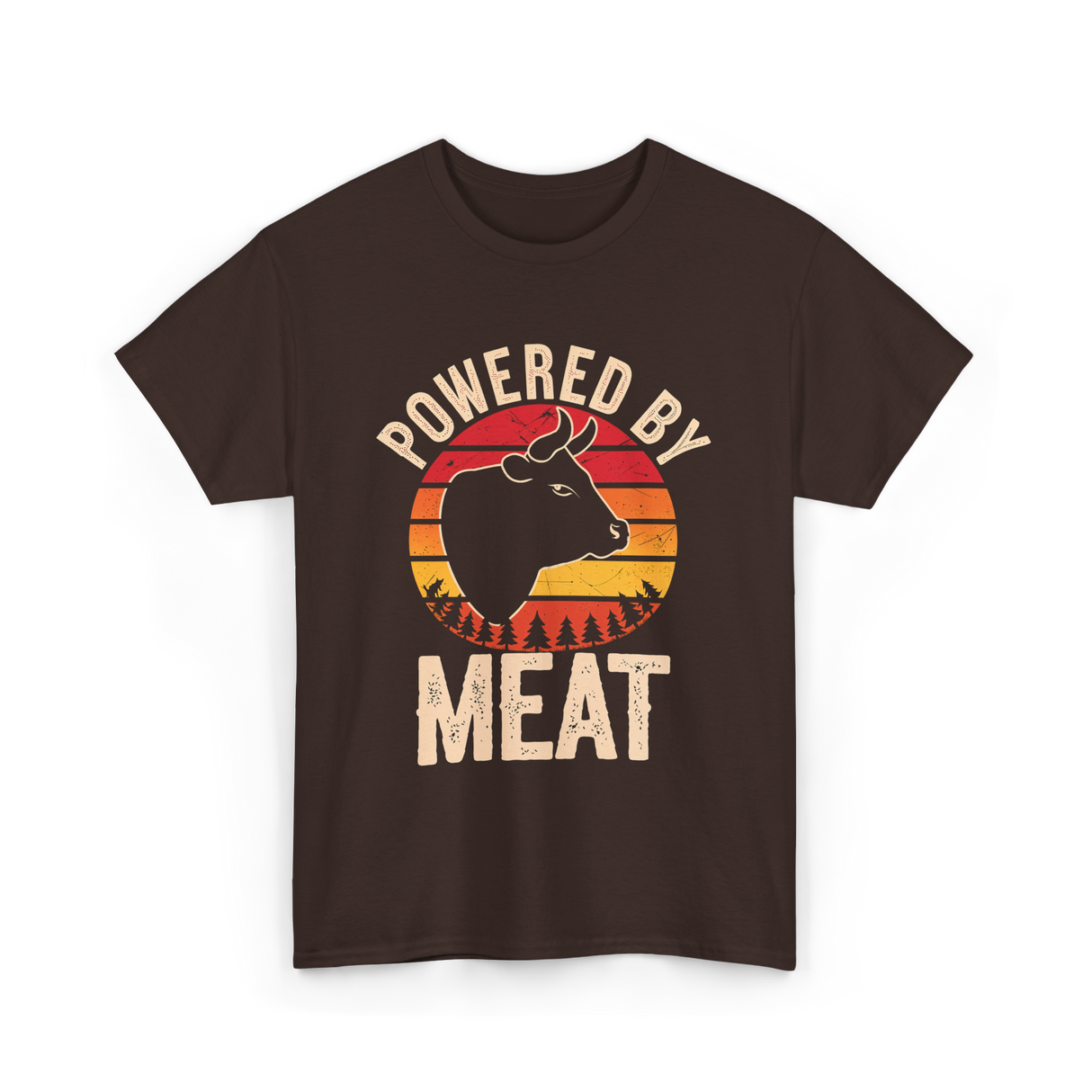 Powered By Meat Carnivore T-Shirt - Dark Chocolate