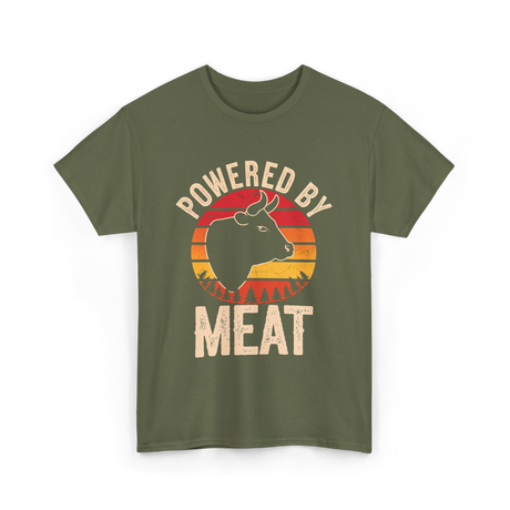 Powered By Meat Carnivore T-Shirt - Military Green