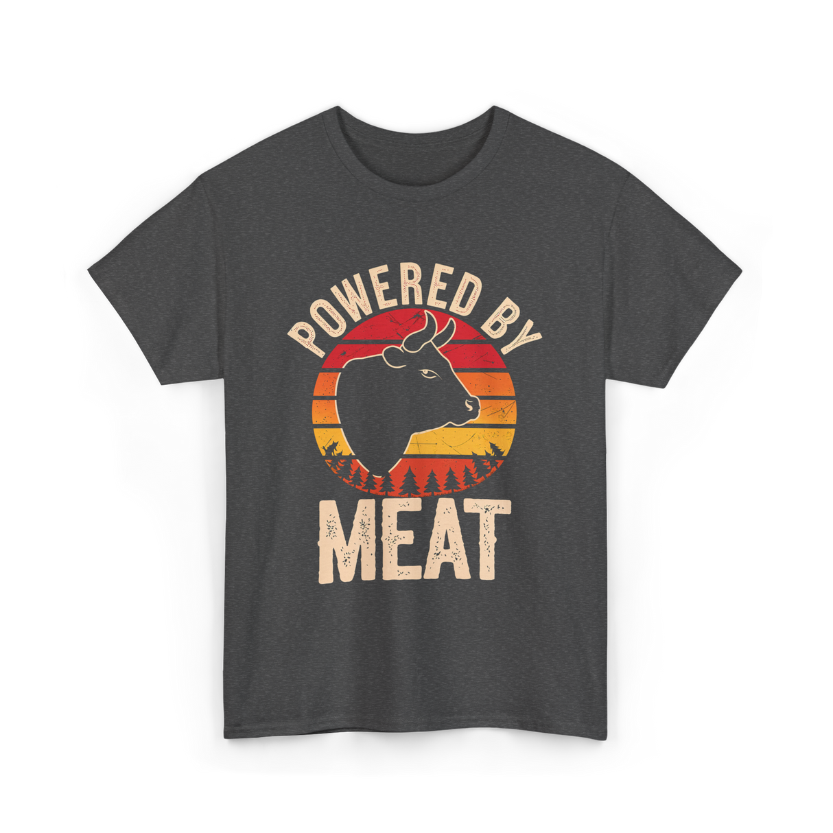 Powered By Meat Carnivore T-Shirt - Dark Heather