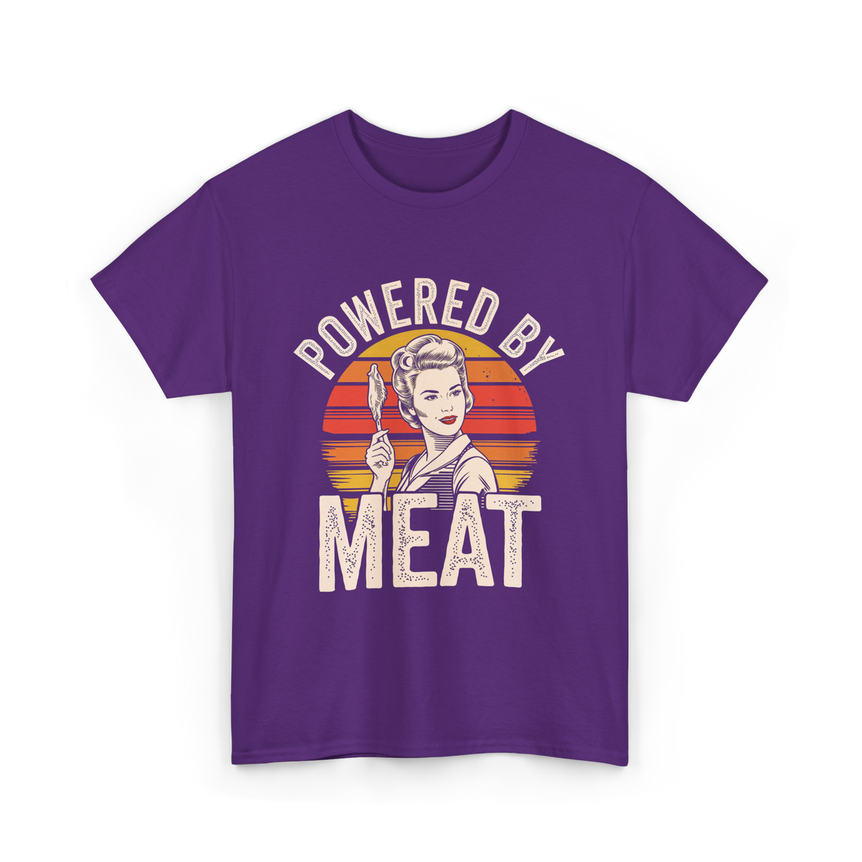 Powered By Meat Carnivore Woman T-Shirt - Purple