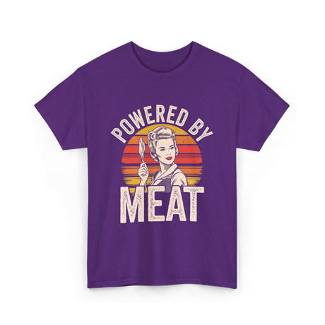 Powered By Meat Carnivore Woman T-Shirt - Purple