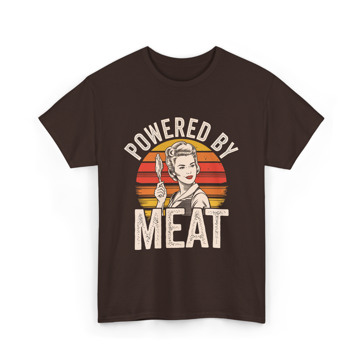 Powered By Meat Carnivore Woman T-Shirt - Dark Chocolate