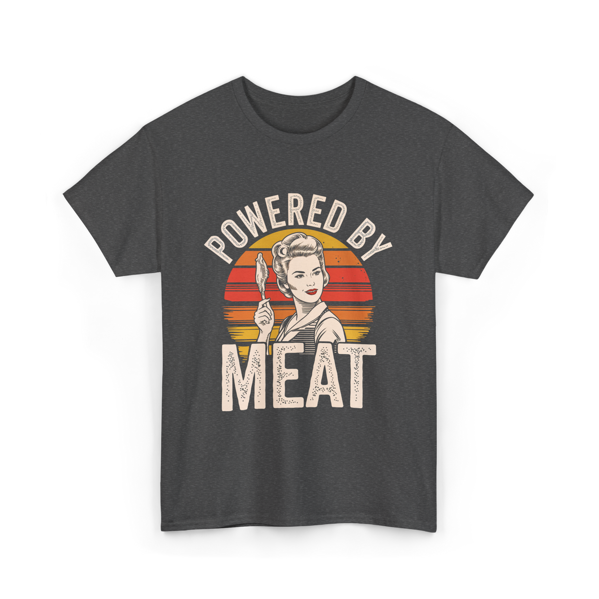 Powered By Meat Carnivore Woman T-Shirt - Dark Heather