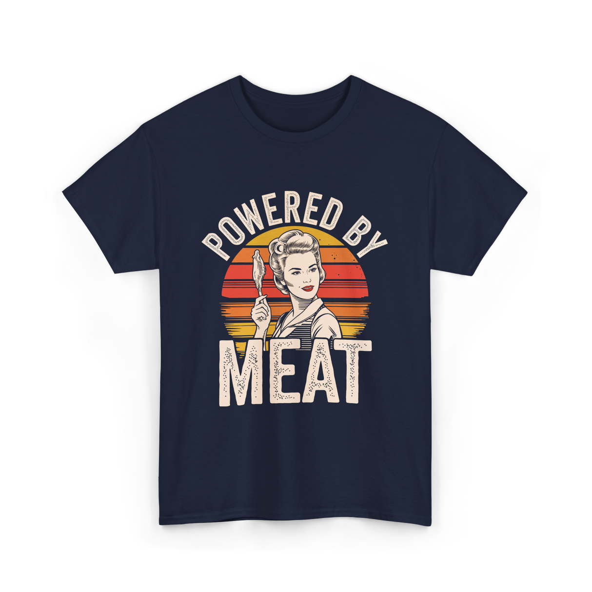 Powered By Meat Carnivore Woman T-Shirt - Navy