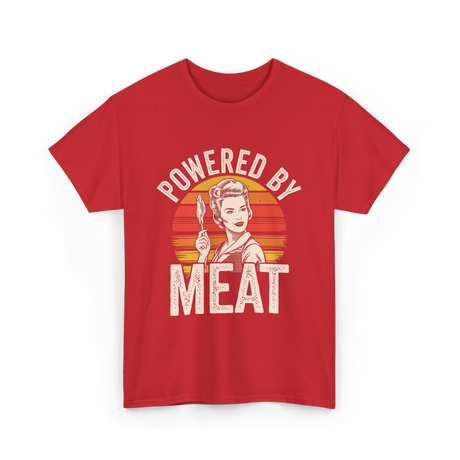 Powered By Meat Carnivore Woman T-Shirt - Red