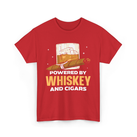 Powered By Whiskey Cigars T-Shirt - Red