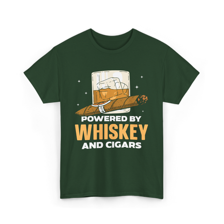 Powered By Whiskey Cigars T-Shirt - Forest Green