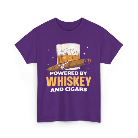 Powered By Whiskey Cigars T-Shirt - Purple