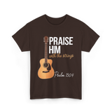 Praise Him With Strings Christian T-Shirt - Dark Chocolate