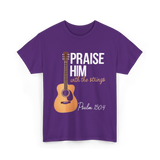 Praise Him With Strings Christian T-Shirt - Purple