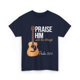 Praise Him With Strings Christian T-Shirt - Navy