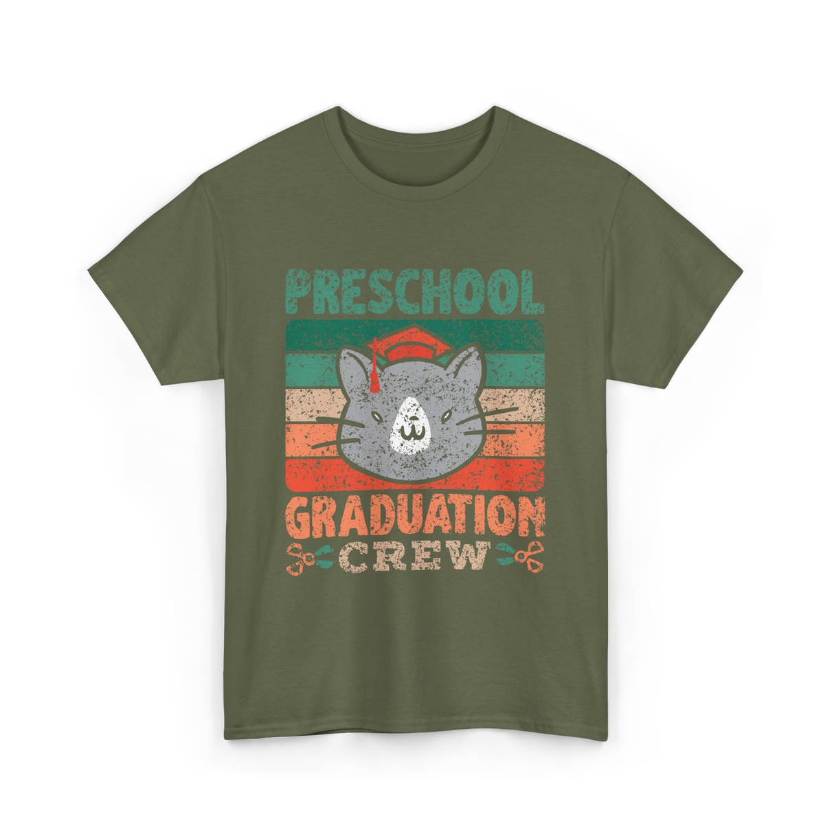 Preschool Graduation Crew Graduation T-Shirt - Military Green