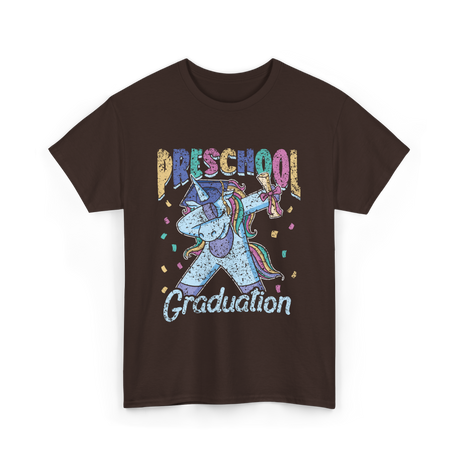 Preschool Graduation Unicorn T-Shirt - Dark Chocolate