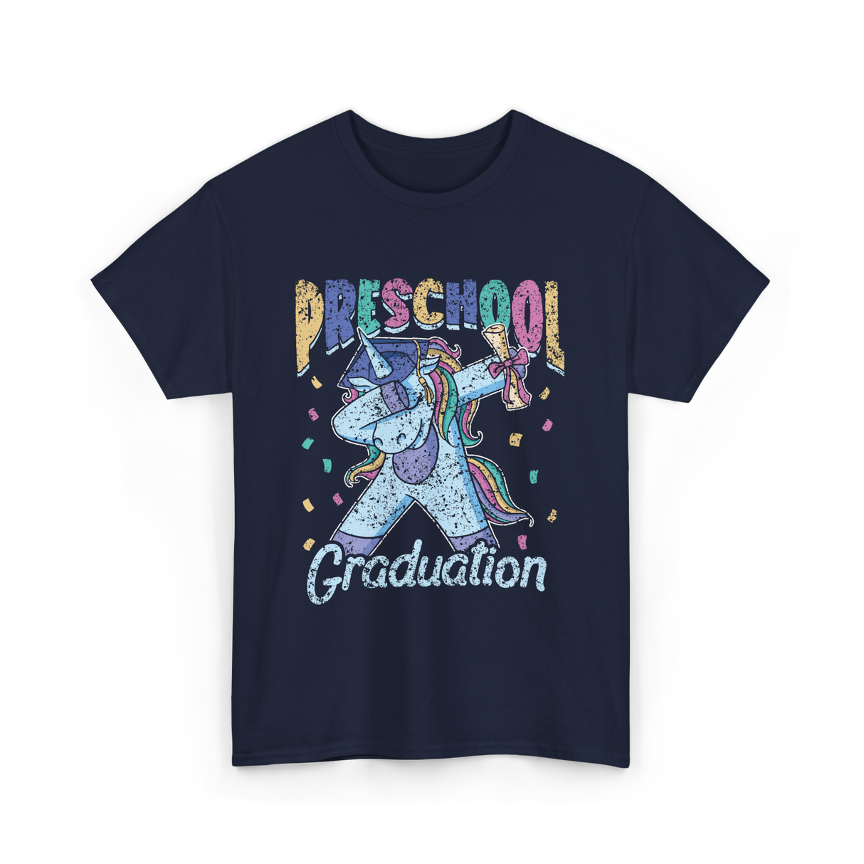 Preschool Graduation Unicorn T-Shirt - Navy