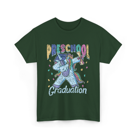 Preschool Graduation Unicorn T-Shirt - Forest Green