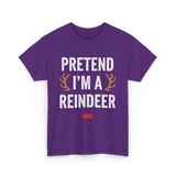 Pretend I'm A Reindeer T-Shirt - Purple