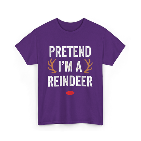 Pretend I'm A Reindeer T-Shirt - Purple