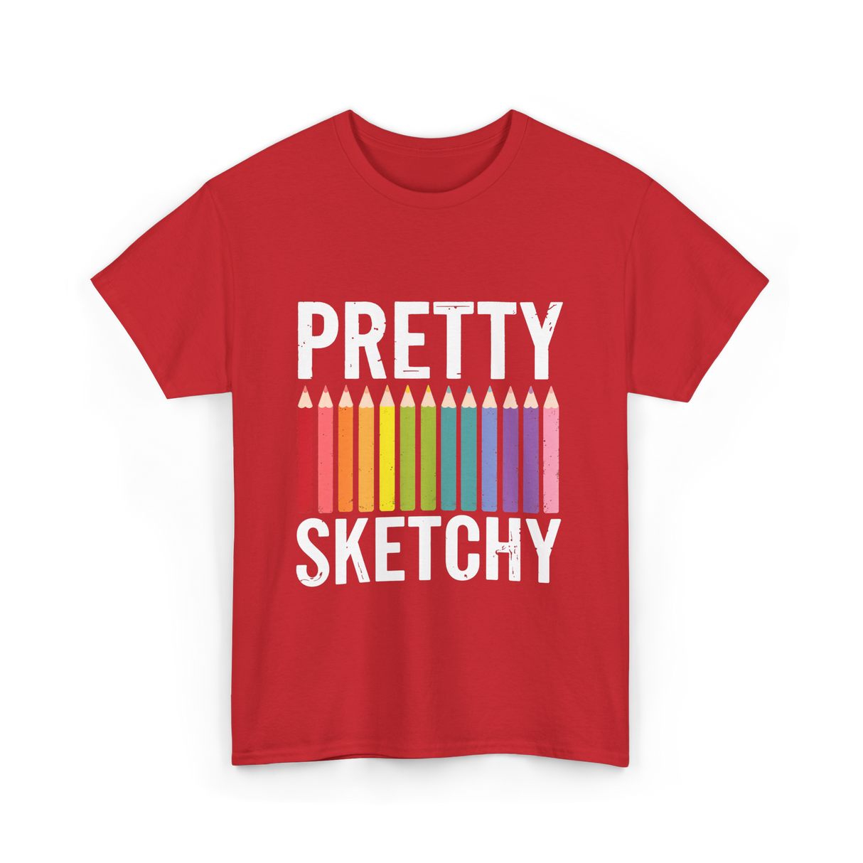 Pretty Sketchy Art Lovers T-Shirt - Red