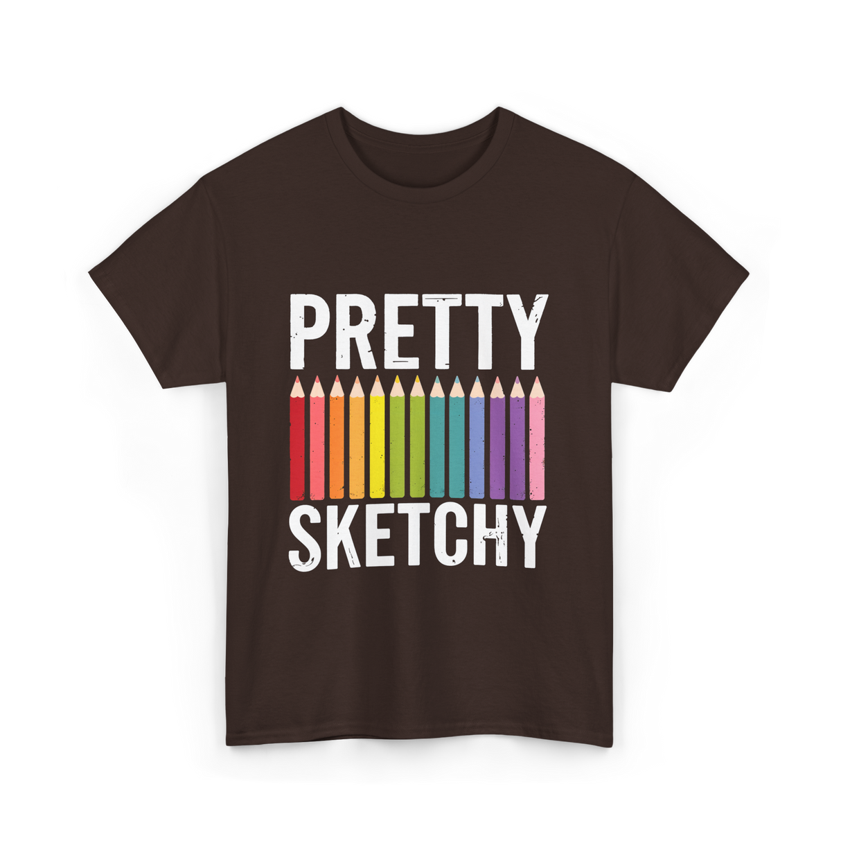 Pretty Sketchy Art Lovers T-Shirt - Dark Chocolate