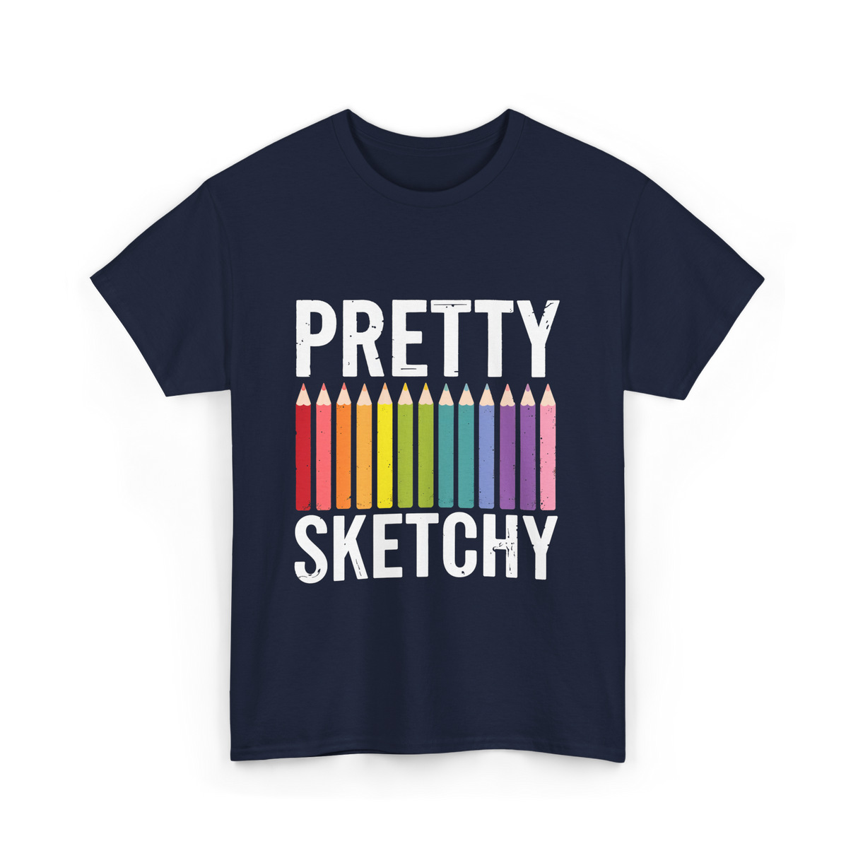 Pretty Sketchy Art Lovers T-Shirt - Navy