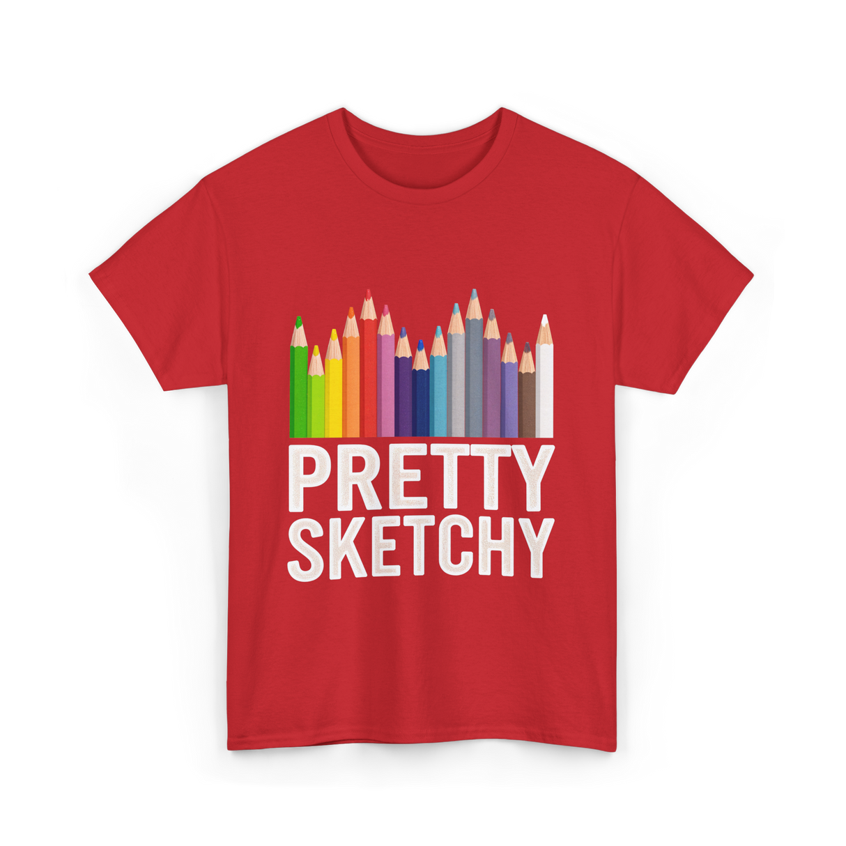 Pretty Sketchy Artist Sketching T-Shirt - Red